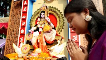 উৎসবমুখর পরিবেশে বিদ্যার দেবী সরস্বতী পূজা উদযাপিত