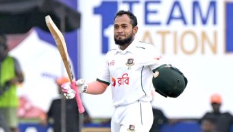 শ্রীলঙ্কার বিপক্ষে টানা তৃতীয় সেঞ্চুরি মুশফিকের, শান্তর সঙ্গে ২৪৭ রানের জুটি