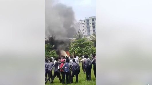 উত্তরায় প্রশিক্ষণ বিমান বিধ্বস্ত