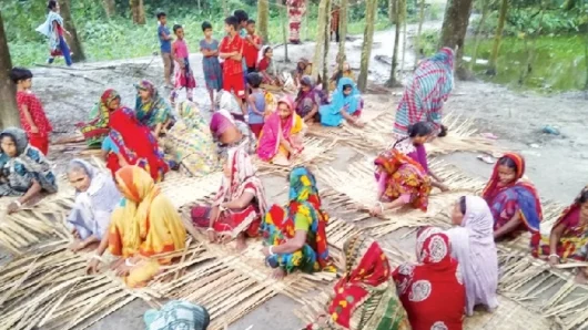হোগলাপাতায় স্বপ্ন বুনছেন বাউফলের নারীরা