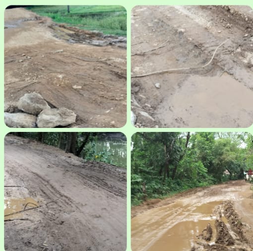 ছাতকে চুনাপাথরের ট্রাকের ভারে লণ্ডভণ্ড ছনবাড়ী-ইছামতী সড়ক: জনদুর্ভোগ চরম সীমায়