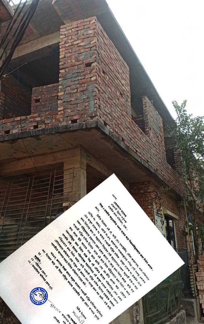 দক্ষিনখানে রাজউকের নকশা লঙ্ঘন করে ভবন নির্মাণ: ইমারত পরিদর্শকের বিরুদ্ধে যোগসাজশের অভিযোগ