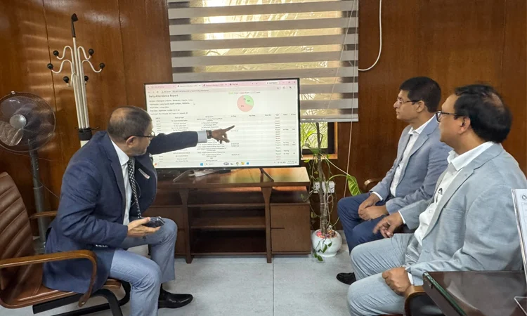 ডিজিটাল হাজিরায় স্বাস্থ্যকর্মীদের উপস্থিতি মনিটরিং করলেন স্বাস্থ্যমন্ত্রী