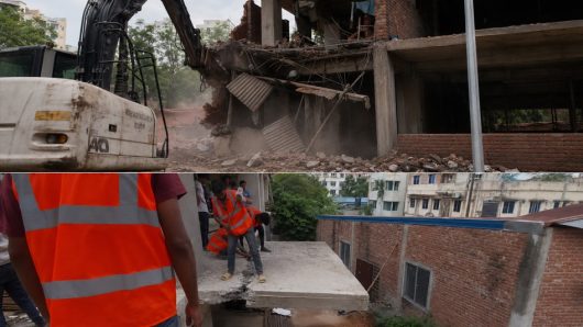 উত্তরায় নকশা লঙ্ঘনের অভিযোগে রাজউকের অভিযান, ৭ মিটার জব্দ