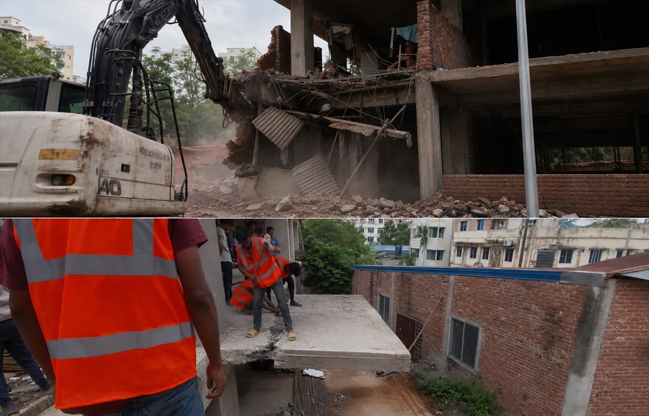 উত্তরায় নকশা লঙ্ঘনের অভিযোগে রাজউকের অভিযান, ৭ মিটার জব্দ