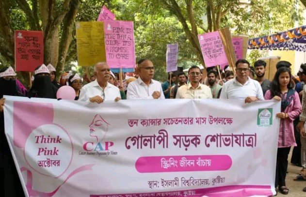ইবিতে স্তন ক্যান্সার সচেতনতায় আলোচনা সভা ও গোলাপি শোভাযাত্রা